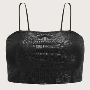 Crop Top faux leather NWOT